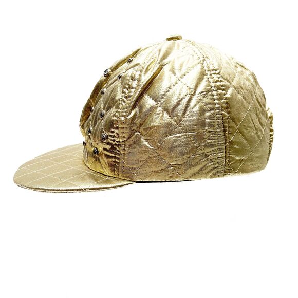 80s/90s Glam Blinged Metallic Gold Fashion Hat